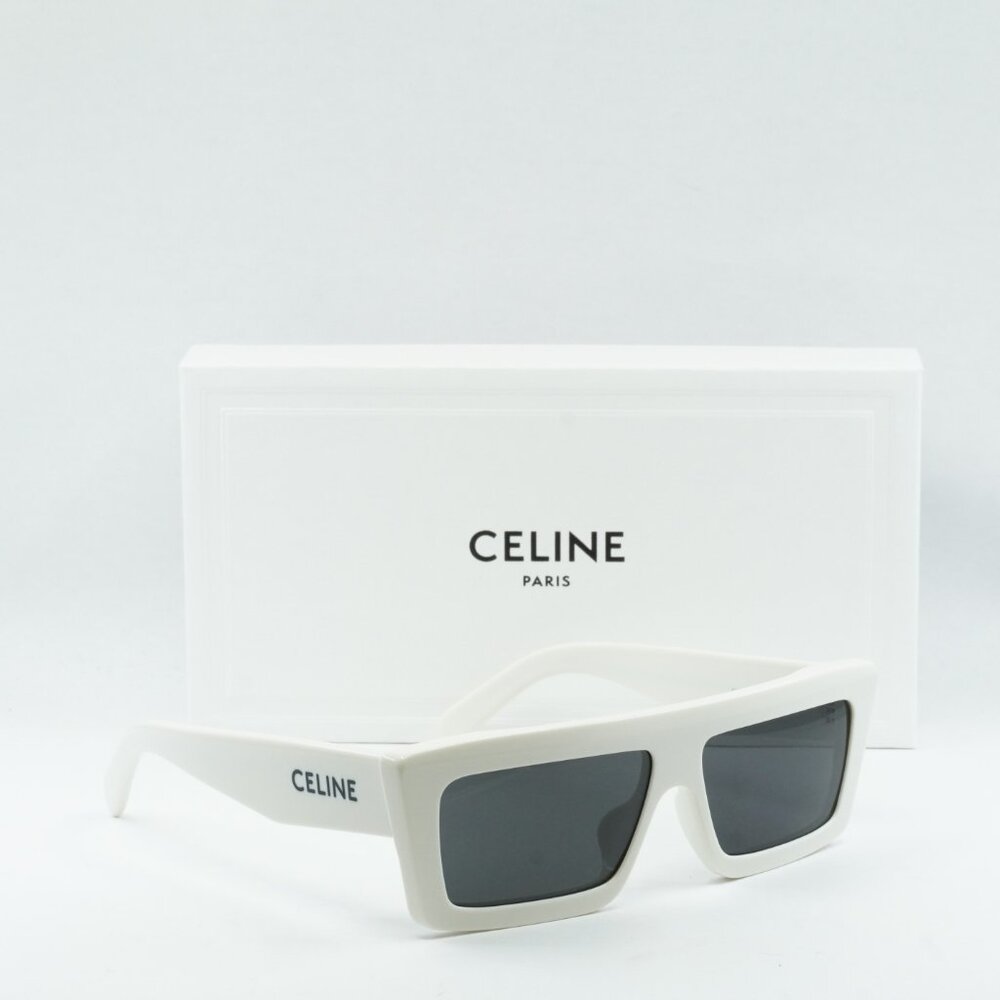 🕶️ New Celine CL40214U 25A Sunglasses - Ivory Frame, Smoke Lenses - Picture 8 of 11